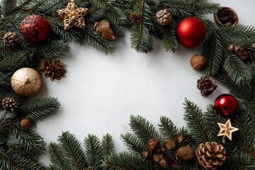 Festive Christmas Wreath: Rustic Elegance with Natural Greenery