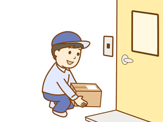 置き配をする配達員