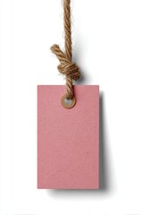 Dusty Rose Tag: Rustic Rope and Blank Paper Label