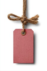 Rustic Pink Gift Tag with Jute String Bow