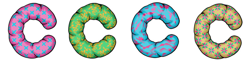 vector illustration of alphabet letter A B C