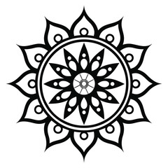 Claude Tibetan Mandala Design Vector – traditional geometric floral ornament isolated on white background.
