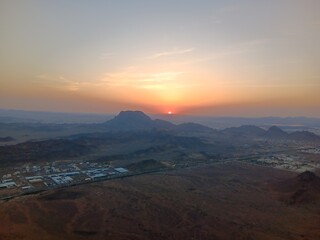sunset in the mountains