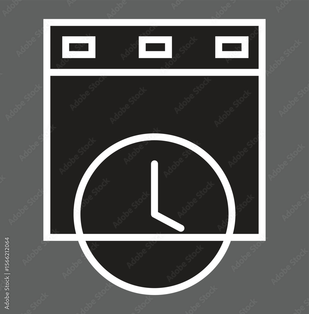 Aufkleber browser with clock icon symbolizing seo performance over time or load speed testing with transparent