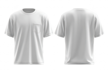 Front and back view of a plain white t-shirt (2)