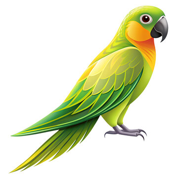 Minimalist Vector Parrot Side View &ndash; Clean Tropical Bird Design as Isolated PNG on Transparent Background for Logos, Eco Branding, Modern Graphics, and Flat Art Projects