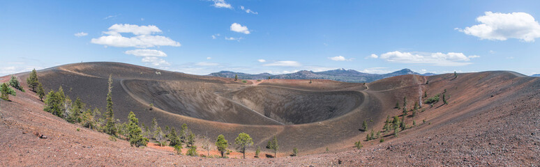Panoramic view on top of the volcano at Cinder Cone Lassen Volcanic National Park