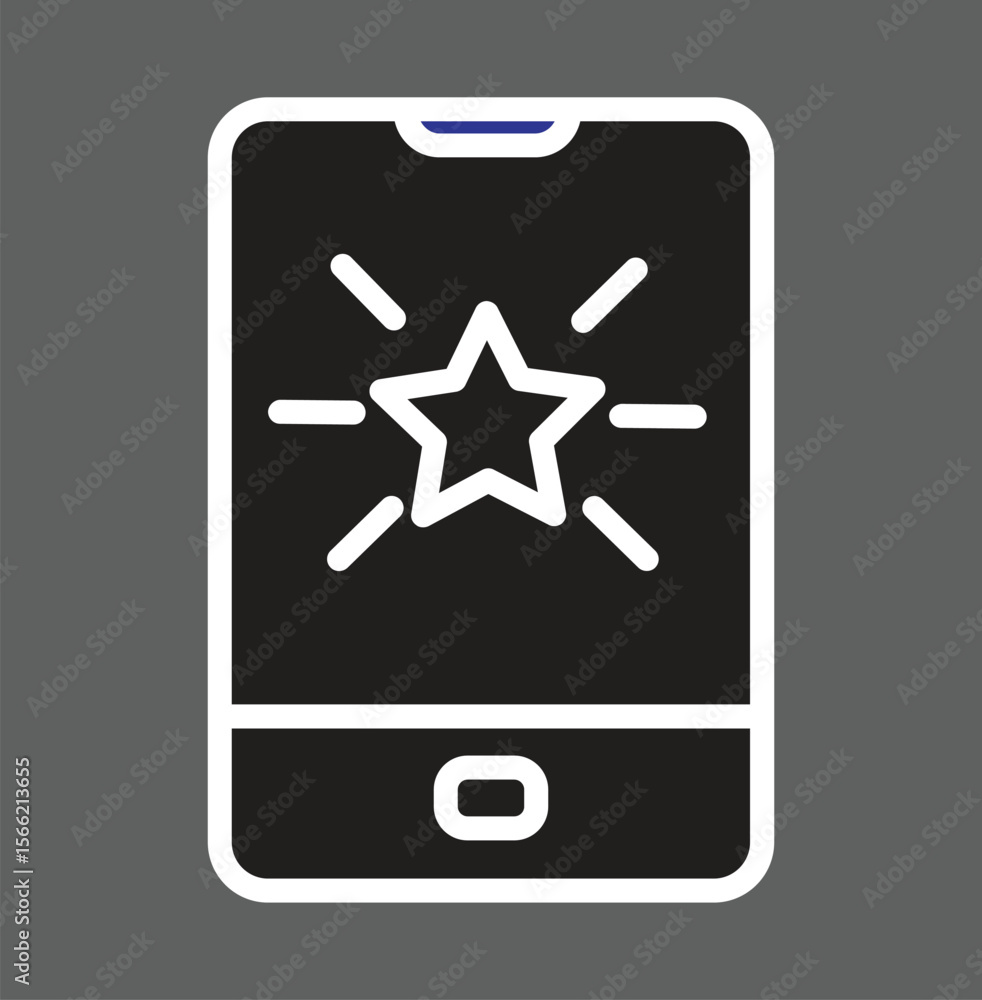 Aufkleber mobile screen with seo growth line icon showing analytics report or app performance with transparent