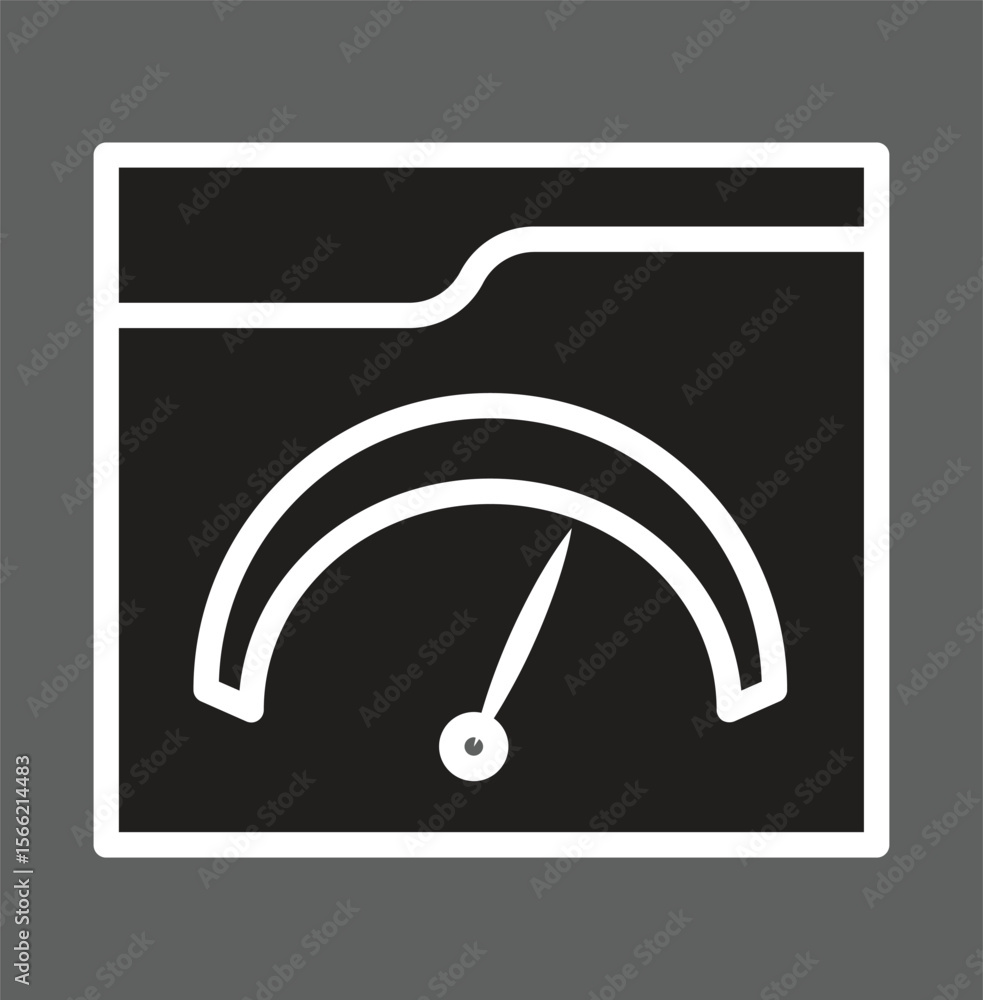 Aufkleber seo speedometer folder icon representing site speed, performance or seo audit tool with transparent 