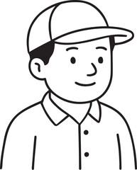 Illustration of a man wearing a baseball cap