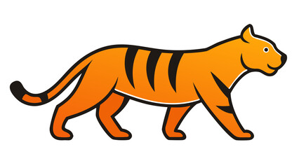 Fototapeta premium A minimalist tiger suitable for packaging design or children's projects