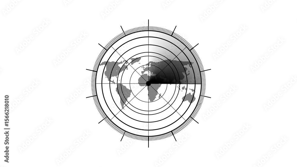 Poster digital radar screen with targets monitor searching. searching radar screen, technology radio waves 