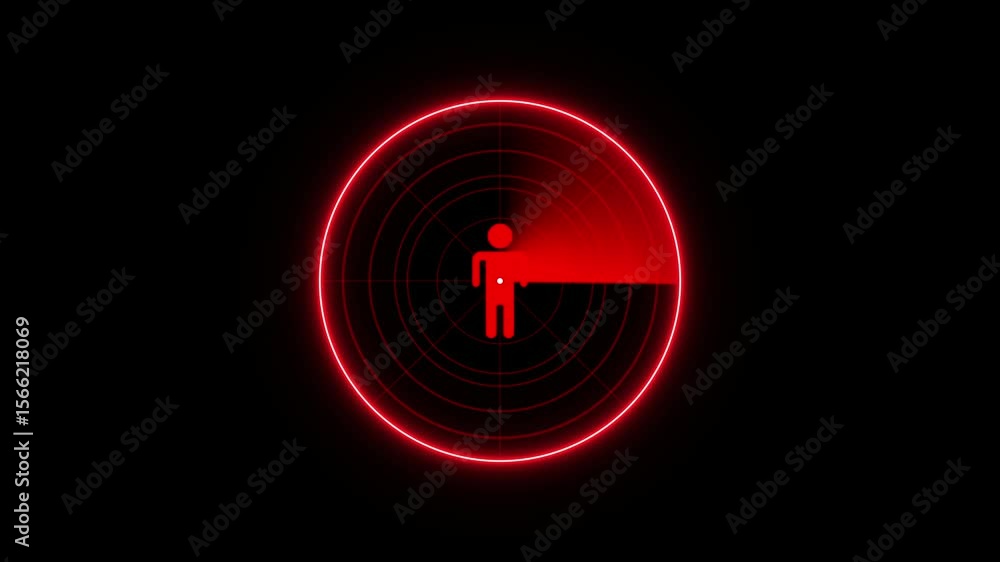 Poster signal transmitted sonar radar with line digital technology background, futuristic radar scan detect
