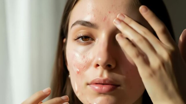 Woman Applying Hydrating Face Mask Skincare Routine and Glowing Skin