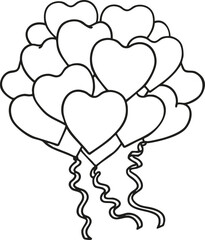 a bundle of heart-shaped balloons