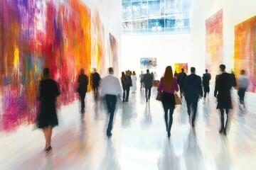 high definition image of Business people in art gallery high detail