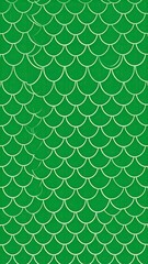 Glossy Forest Green Scallop Tile In Fish Scale Layout
