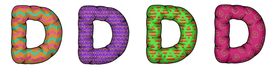 Illustration alphabet letter set  A B C D