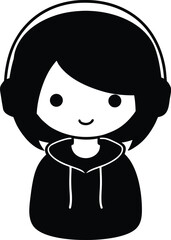 vector illustration of a cute girl