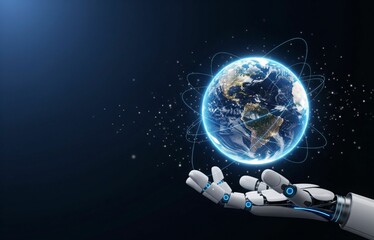 Futuristic AI Technology Presentation Background for Industry Innovation