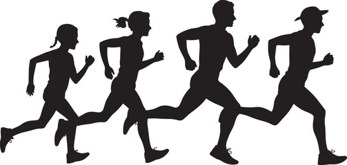 Cute Cartoon Cats Running Various Races Sprint Marathon and More