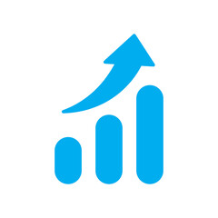 blue arrow graph icon