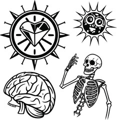 A cute tribal cartoon turtle with a sword, a symbol of nature's vintage design, perfect for a tattoo or vector art illustration