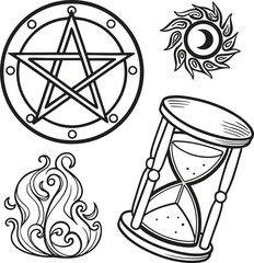 Vector illustration of a pirate ship and nautical compass, a timeless symbol of adventure