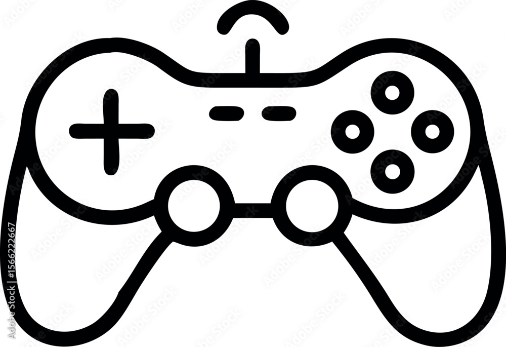 Poster vector art of a game controller isolated on white background for playing video games