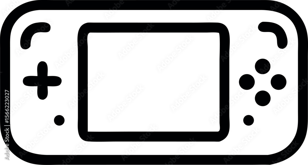 Poster vector art of a portable game console isolated on white background