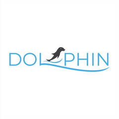 Elegant Dolphin Logo Design Blue Water Theme Modern Aquatic Brand Identity Minimalist Ocean Animal Graphic