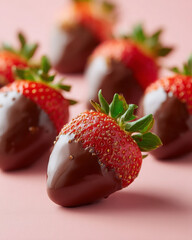 Delicious strawberry dipped in chocolate, look sweet and yummy