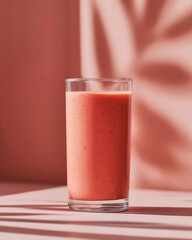 Fresh strawberry smoothie looks tempting with vibrant color