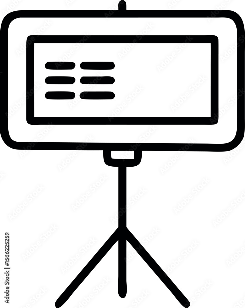 Poster vector art of a presentation board with a list of items isolated on white background