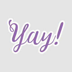 Yay! Celebration Typography Sticker. Fun and expressive 
