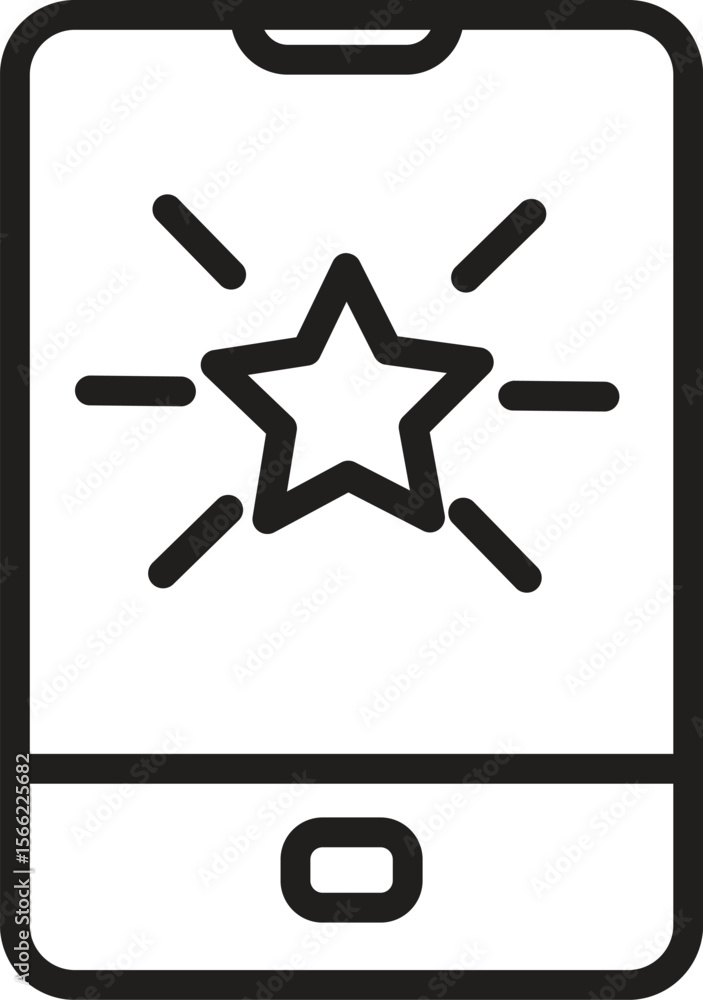 Aufkleber mobile screen with seo growth line icon showing analytics report or app performance with transparent