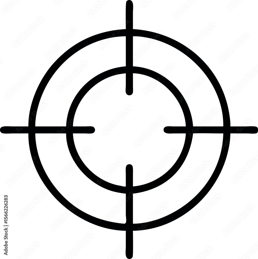 Aufkleber vector art of a precise target with crosshairs isolated on white background