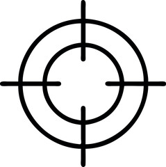 Vector art of a precise target with crosshairs isolated on white background