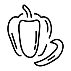 A line style icon showing bell pepper