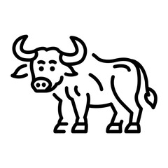 A line style icon showing buffalo