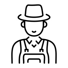 A line style icon showing farmer