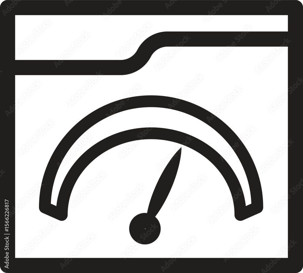 Aufkleber seo speedometer folder icon representing site speed, performance or seo audit tool with transparent 