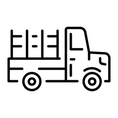 A linear style icon representing truck