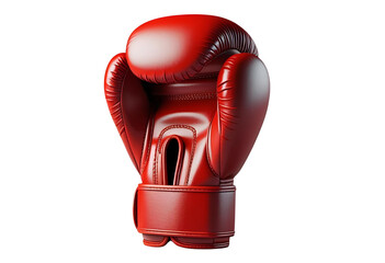 Red boxing glove icon. 3D rendering for sports display