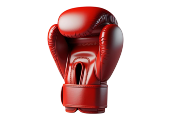 Red boxing glove icon. 3D rendering for sports display
