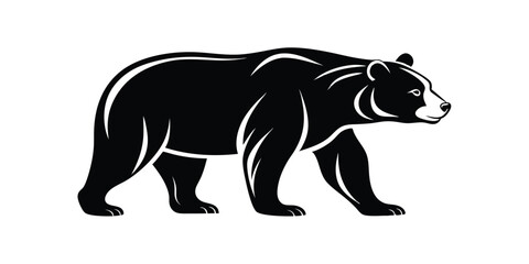 Majestic Black Bear Silhouette Powerful Wildlife Illustration