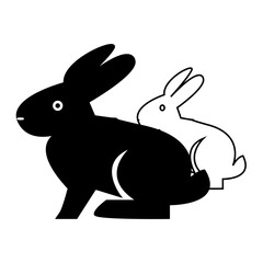 rabbit silhouette icon design template