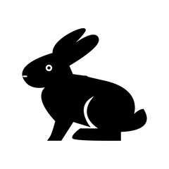 rabbit silhouette icon design template