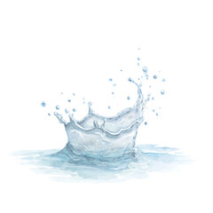 Aqua Symphony A Dynamic Water Splash Against a Black Background