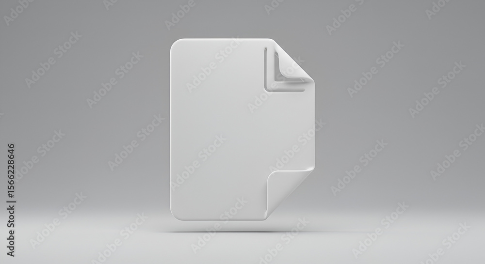 Fototapete minimalist 3d rendering of a curled page icon, suitable for presentations or websites